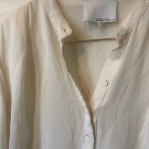 Phillip Lim Cream  blouse with knit sleeves - Picture 4 of 6